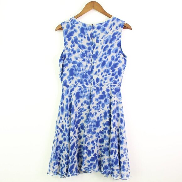 Anna Sui Sleeveless Silk Dress Blue Size 10 - Picture 6 of 9